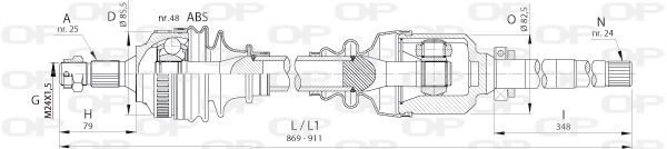 OPEN PARTS Piedziņas vārpsta DRS6396.00